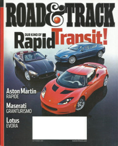 ROAD & TRACK 2010 SEPT - LOTUS EVORA vs CAYMAN S, VETTES AT LEMANS, BRE Z's